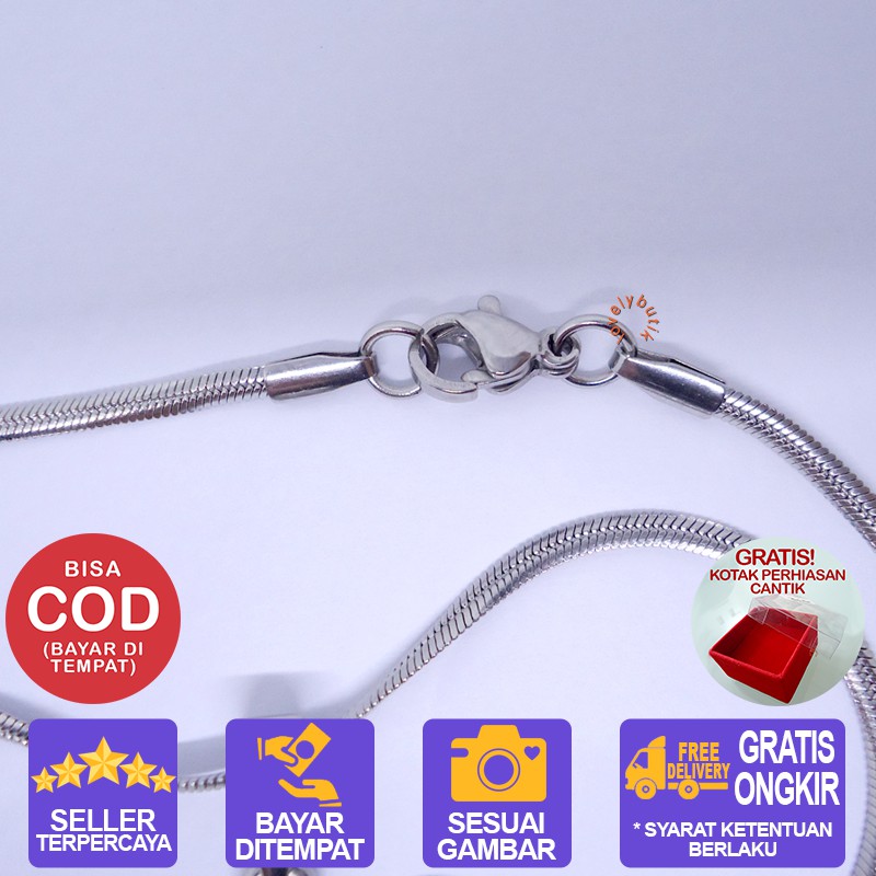 Lovelybutik Honey Kalung Huruf Titanium Anti Karat Inisial L Uk 45 cm BONUS KOTAK PERHIASAN