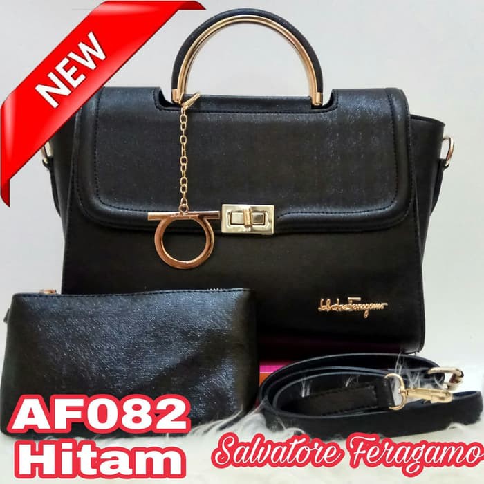 Tas wanita Tas import TAS branded Korea hongkong TAS batam 082 COKLAT - Hitam Black