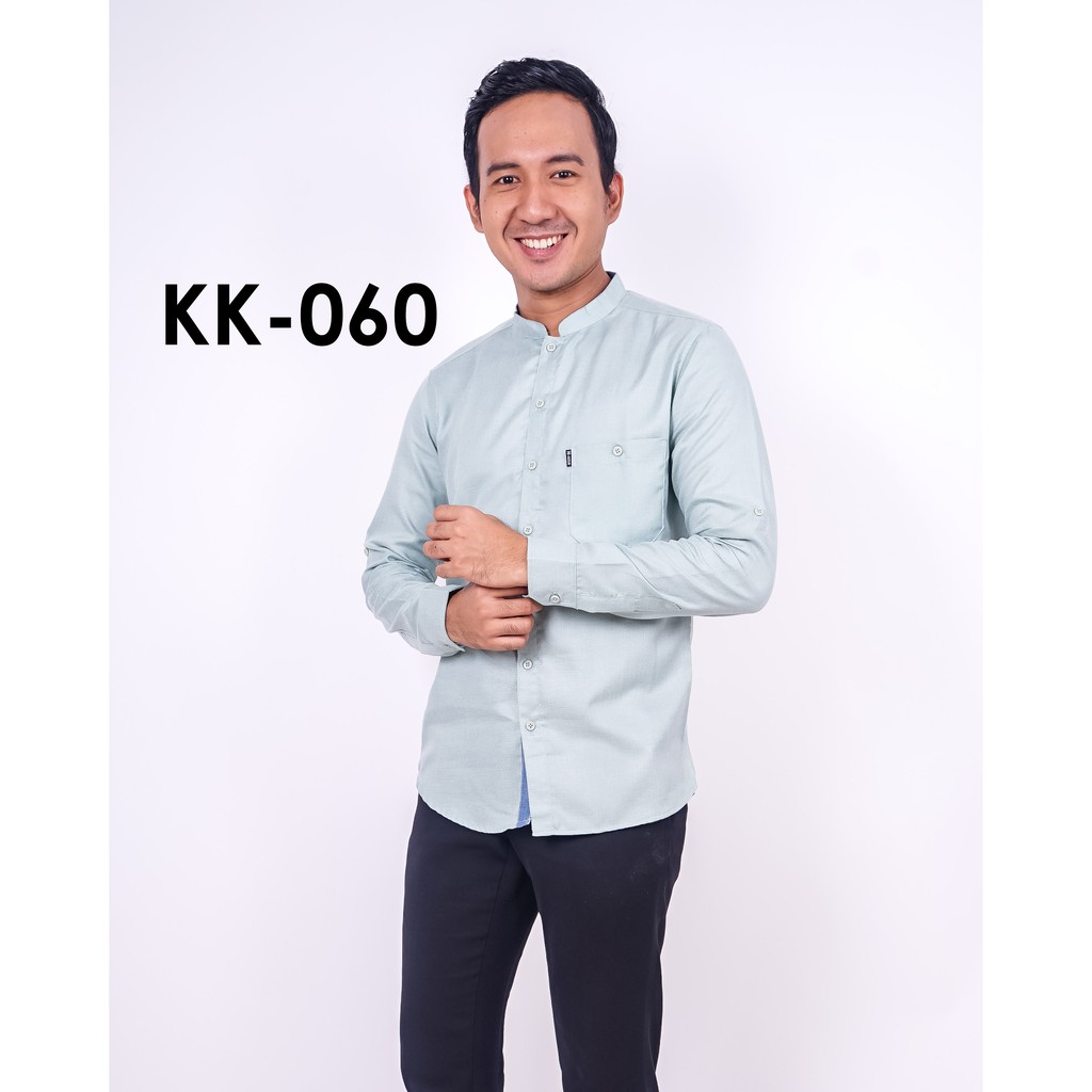 N One Kemeja Koko Lengan Panjang Hijau Muda Harga Modal
