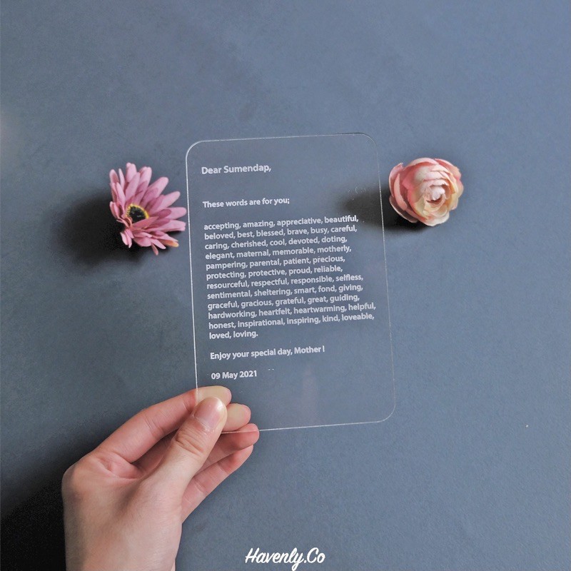 Kartu Ucapan Akrilik | Kartu Ucapan Custom | Greeting Card Akrilik | Kartu Ucapan Birthday