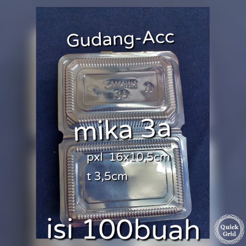 MIKA PLASTIK MIKA 3A BENING -3 TEMPAT KUE MAKANAN NASI PUDING BOLU