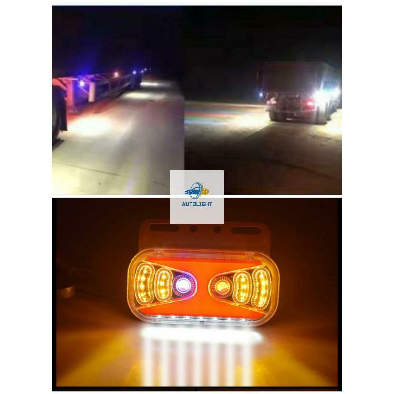 Lampu Samping Bak Kolong Truck Mobil 24 Volt LED 46 MATA Sen Runing