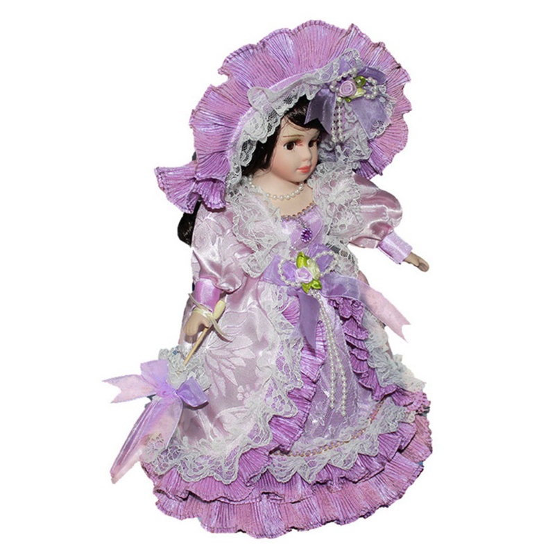 Mary 12in Porcelain Girl Untuk Boneka Vintage Victoria Lady for w/Stand &amp; Outfit Compatible for w/House Collection for Do