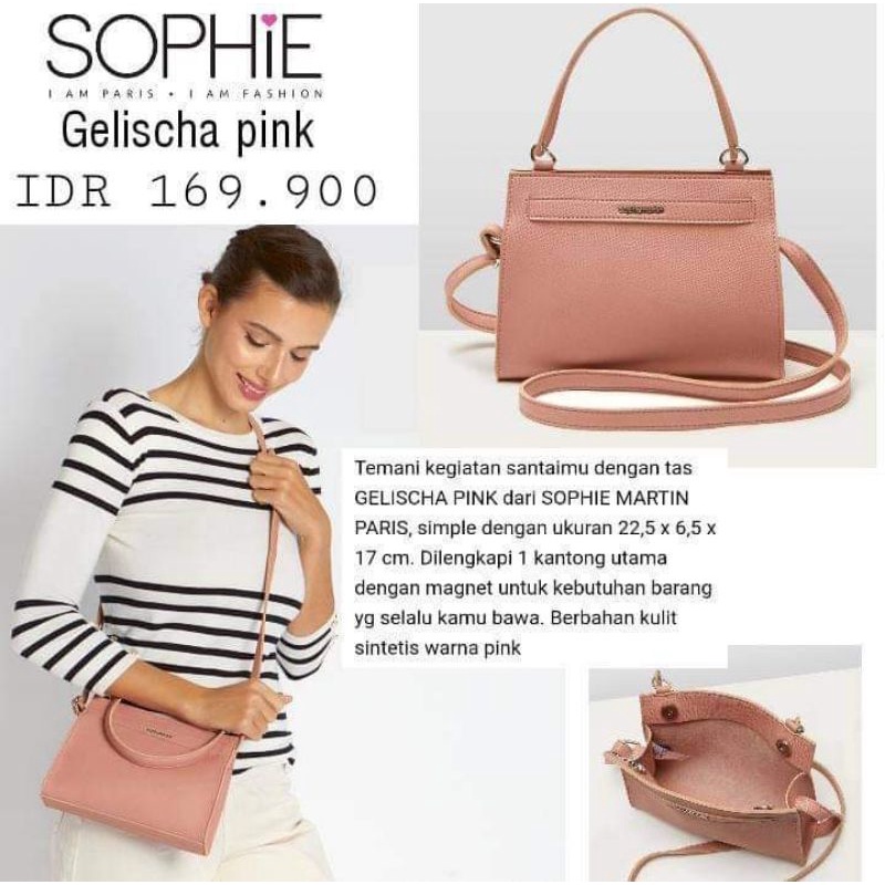 TAS GELISCHA PINK SOPHIE MARTIN PARIS PROMO MURAH