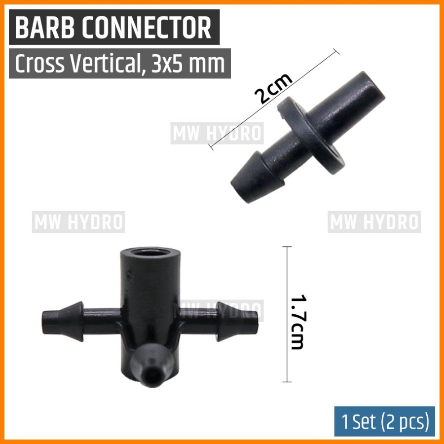 Cross Connector 3 mm / 5 mm - 4 Arah / 4 Way