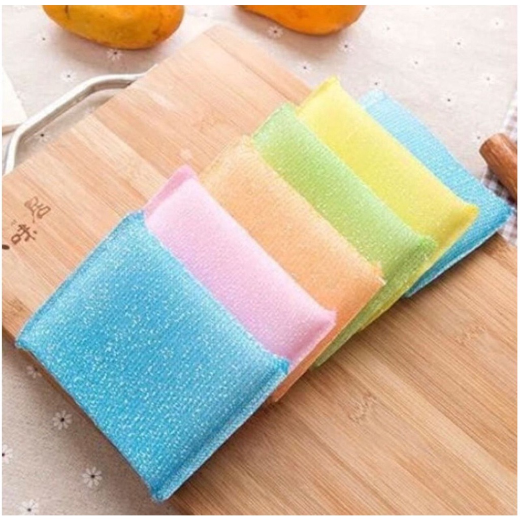 SPONS CUCI PIRING WARNA ISI 5 / SABUT UNTUK CUCI PIRING / SPONGE 5 PCS