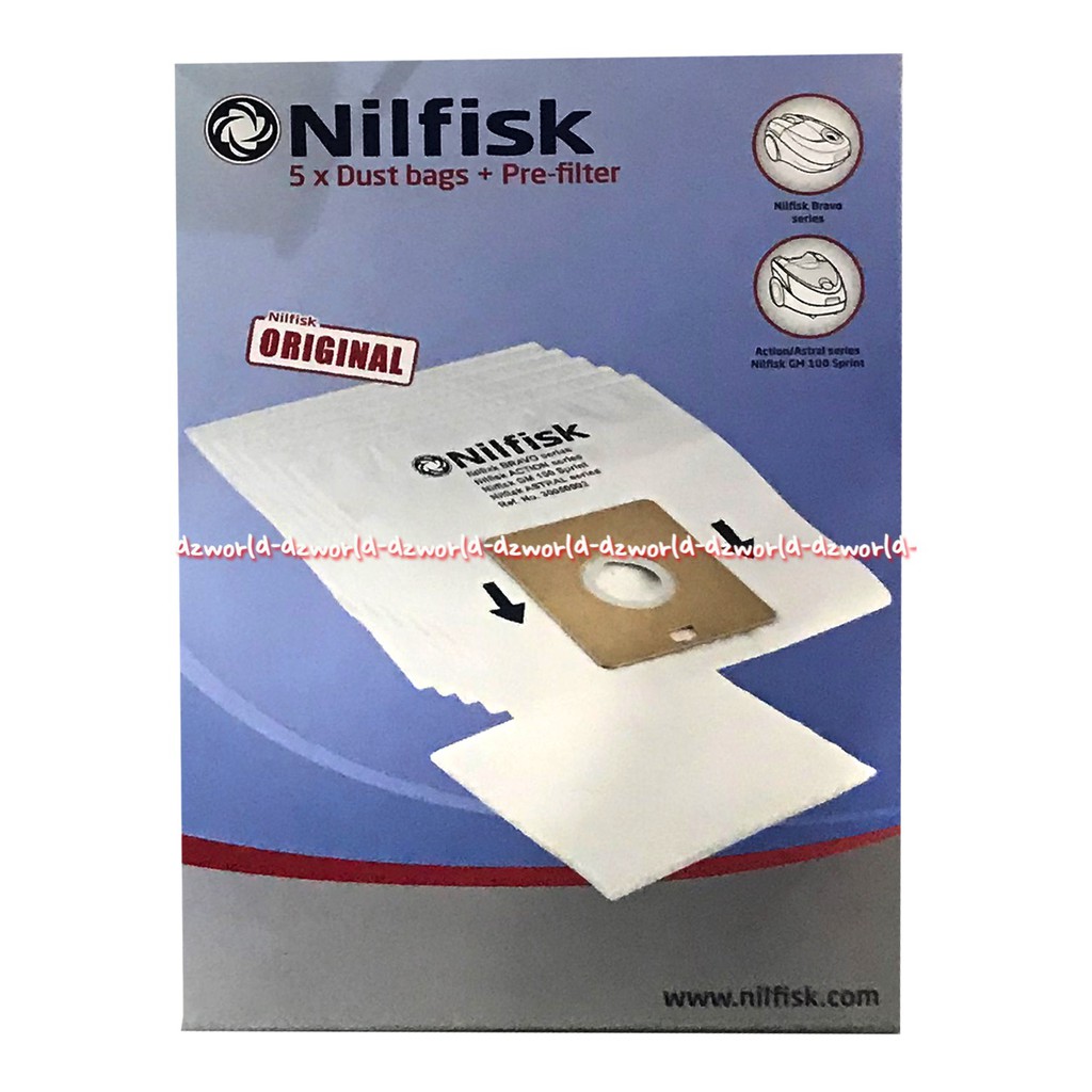 Nilfisk Set Kantong Debu Reffill Penyaring Debu Reffil Filter Debu Isi 4Pcs