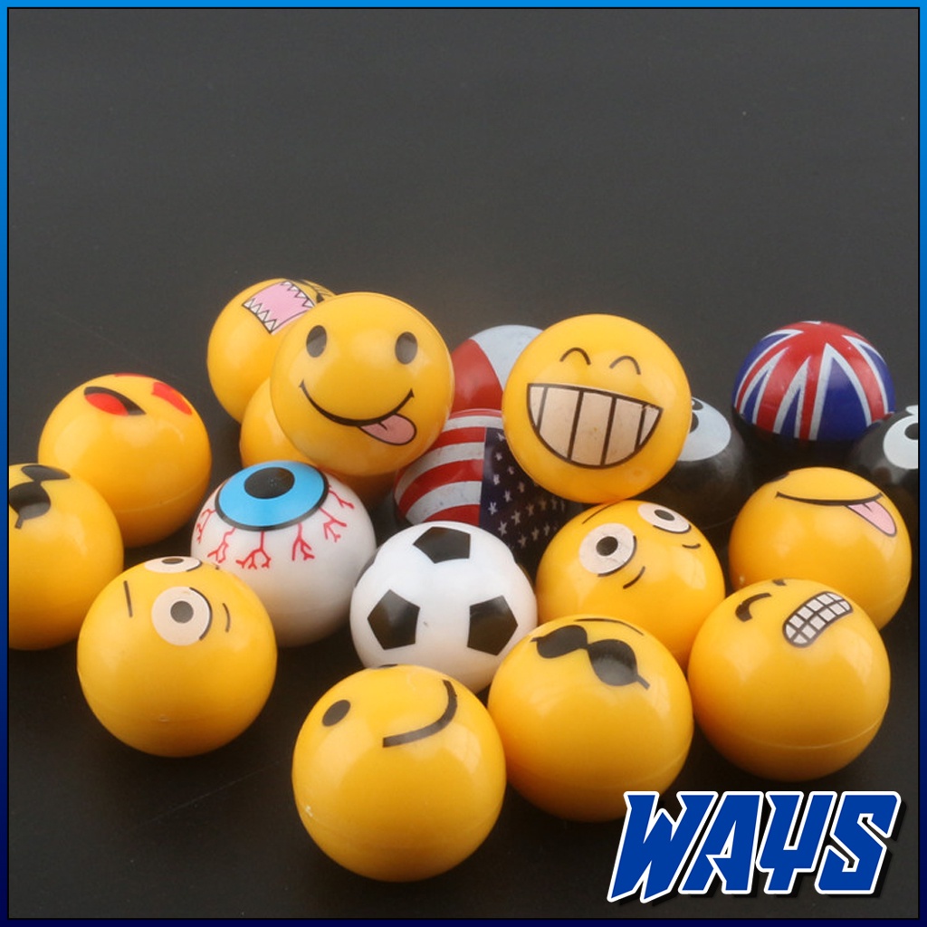 Z133 | 2pcs Tutup Pentil Ban Bentuk Emoticon Smile Bola Mata 8 Ball Sepeda Motor Mobil Universal