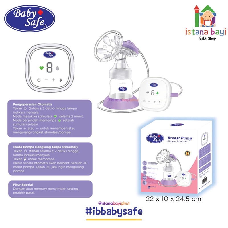 Baby Safe Electrik Breast Single/Double Pump BPE01 - Pompa Asi elektrik