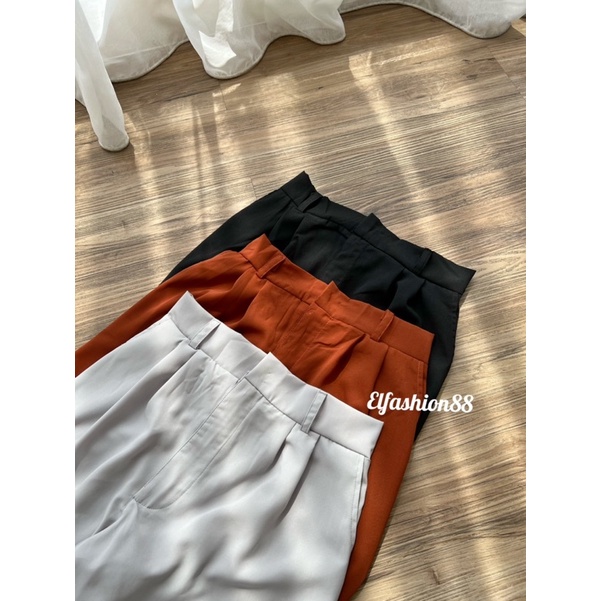 Celana Polyester Long Kulot Wanita || Highwaist Celana Kulot