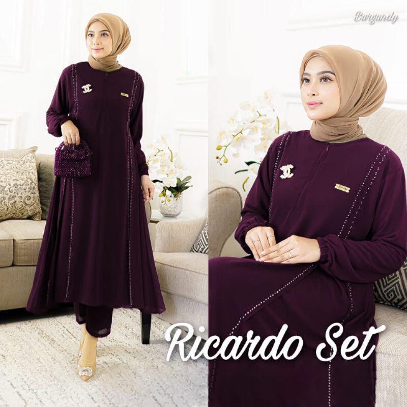 RICARDO SET WD MOSCRAFE   BAJU DRES WANITA MODEL TERBARU KEKINIAN BAJU GAMIS WANITA 2022