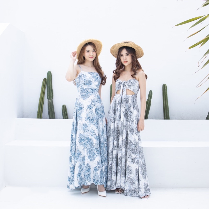 TICHE - REVERSIBLE Lana Dress/ Dress Pantai / Beachwear / Beach outfit / Baju pantai wanita / Dress 