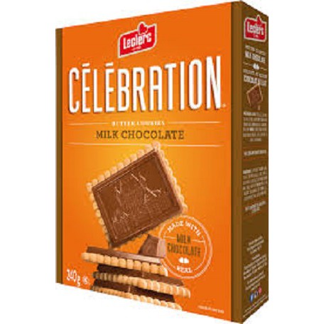 

leclerc celebration milk choco / biskuit coklat rasa susu / cemilan biskuit coklat