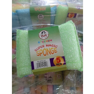 Spons Cuci Piring Import Isi 5 Pcs/Good Wife Super Magic Sponge