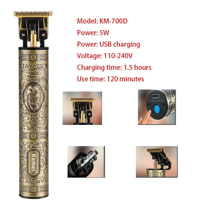 KEMEI 700 D ORIGINAL Cukuran Rambut CAS Baterai Trimmer Hair Clipper KM 700D KM700D