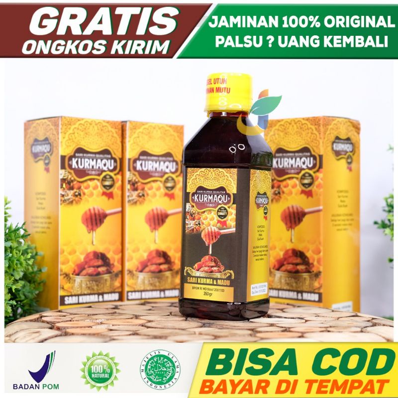 KurmaQu Sari Kurma dan Madu Original 350 gram - Obat Asam Lambung, Maag Kronis - Sari KurmaQu 100% ASLI