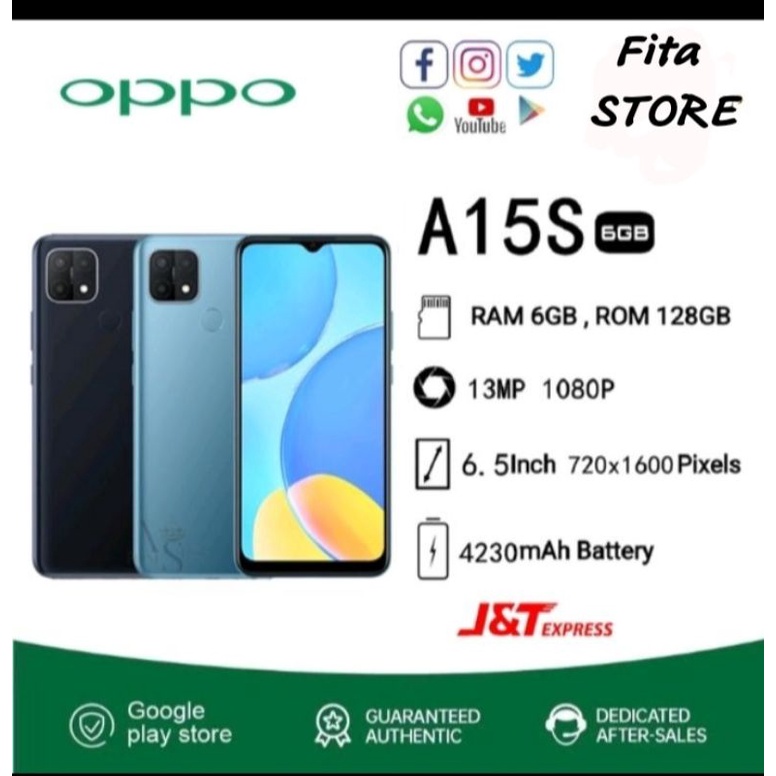 OPPO A15S RAM 6/128 BARU TERPERCAYA DAN BERGARANSI ,GARANSI RESMI 1 TAHUN