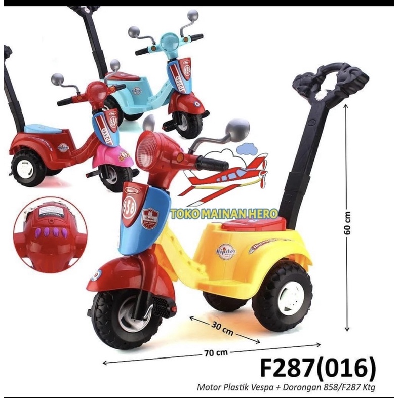 Sepeda Anak Dorong Plastik Roda Tiga Scoopy F287