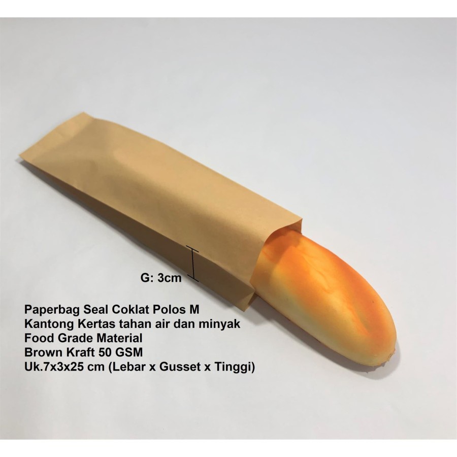 

Paperbag SEAL Coklat M SC50/250703 - 100 Pcs 7x3x25cm Tahan Air dan Minyak