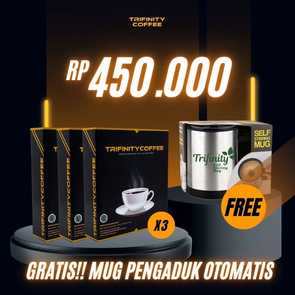 Trifinity Gelas Pengaduk Otomatis Kopi Self Stirring Mug Coffee Automatic Cup Gelas Aduk Sendiri