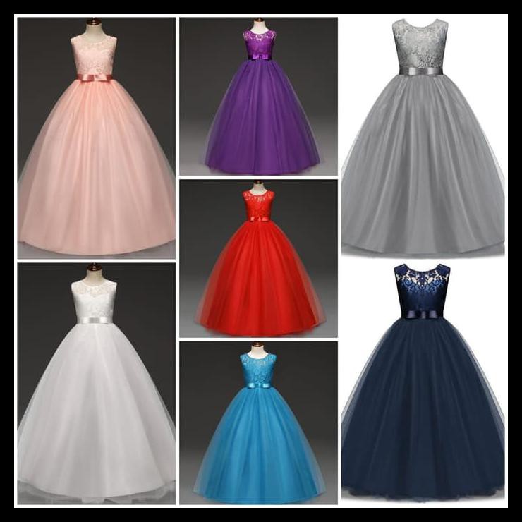 BAJUKIDDIE EDITH DRESS .. DRESS ANAK PEREMPUAN IMPORT GAUN PESTA ULTAH - 5-6 TAHUN, NAVY