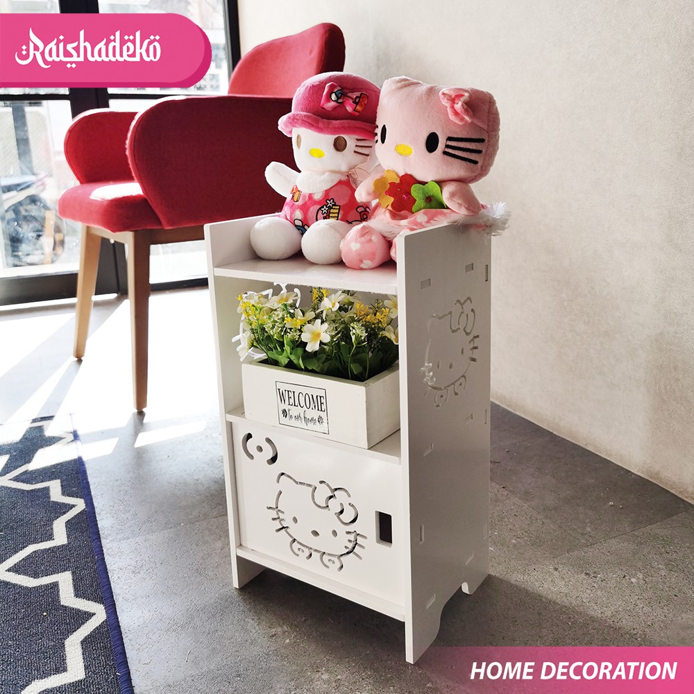 Rak Hello Kitty Multifungsi Rak Buku Portable Sepatu Laci Penyimpanan CHN bubble