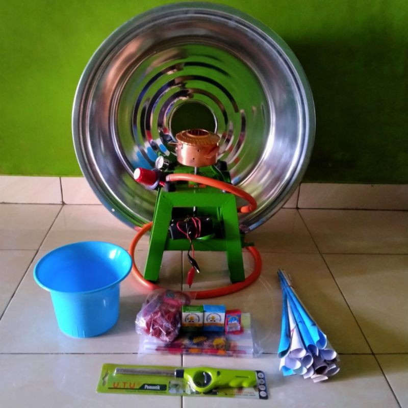 Mesin Harum Manis Paket Lengkap/Mesin Cotton Candy Arus Aki/Tungku Twister Tembaga