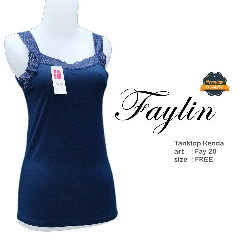 TANK TOP WANITA TALI RENDA WARNA HITAM