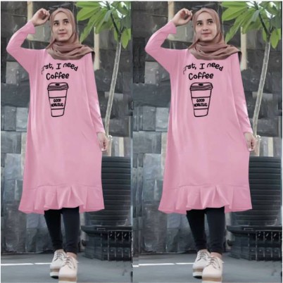 TUNIK MUSLIM MAYA MOTIF COFFEE