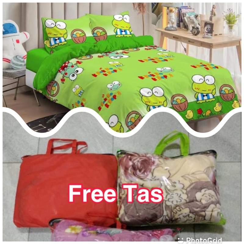 Selimut Bulu Super Halus Dan Lembut Uk 140x200 Motif Karakter Free Tas