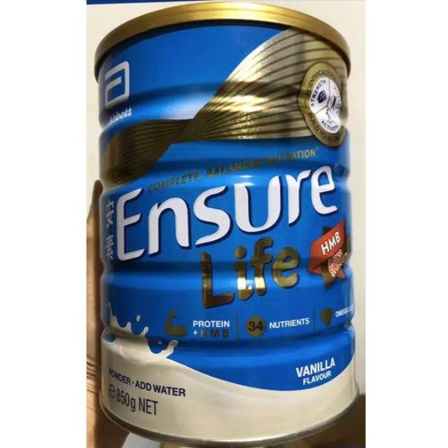 

SUSU ENSURE LIFE RASA VANILA, ORIGINAL MALAYSIA 850 GR.