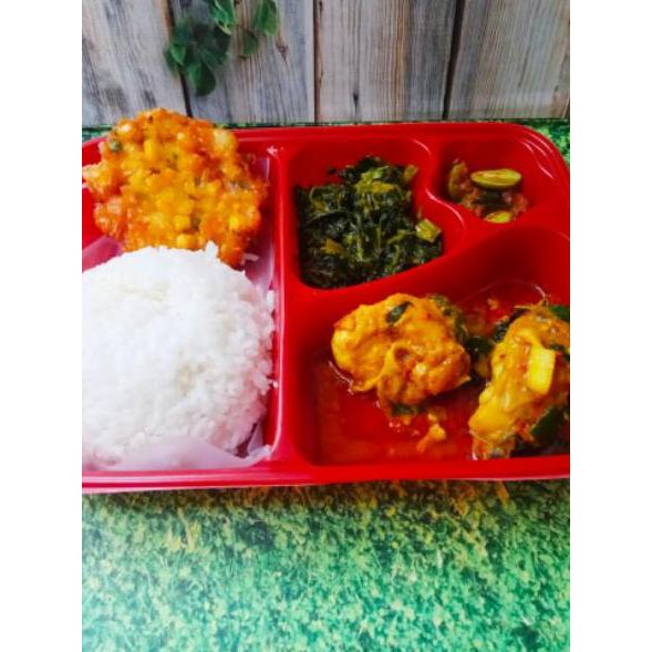 READY   (ISI 25PCS) Mika Bento Biru/ Tray Bento/ Kotak Makan/Lunch Box