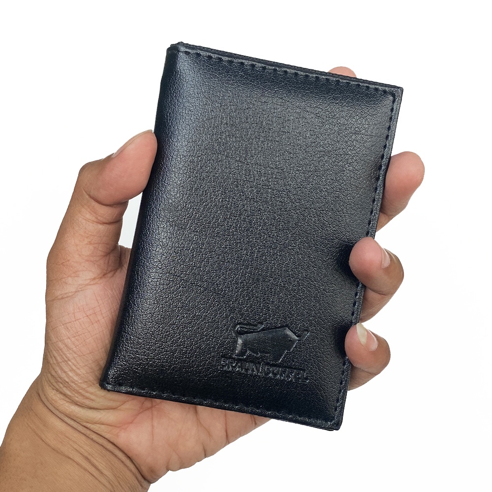 SHOPEE 6.6 SUPER SALE!! Dompet Kulit Pria Dompet tegak Kulit Sintetis B089 Dompet Pelajar Men Wallet Bifold model Terbaru - black + BONUS BOX