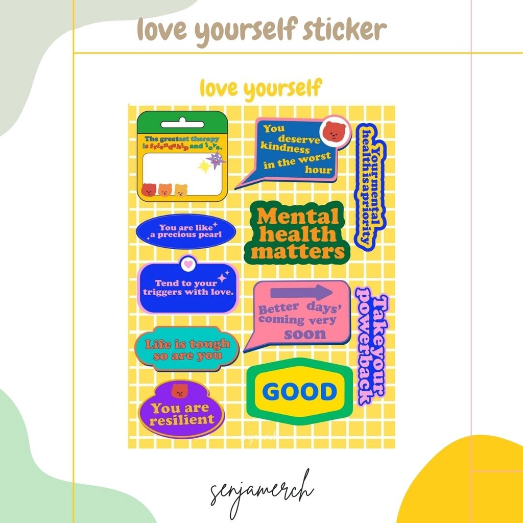 

Senjamerch - Love Yourself BTS Sticker Sheet