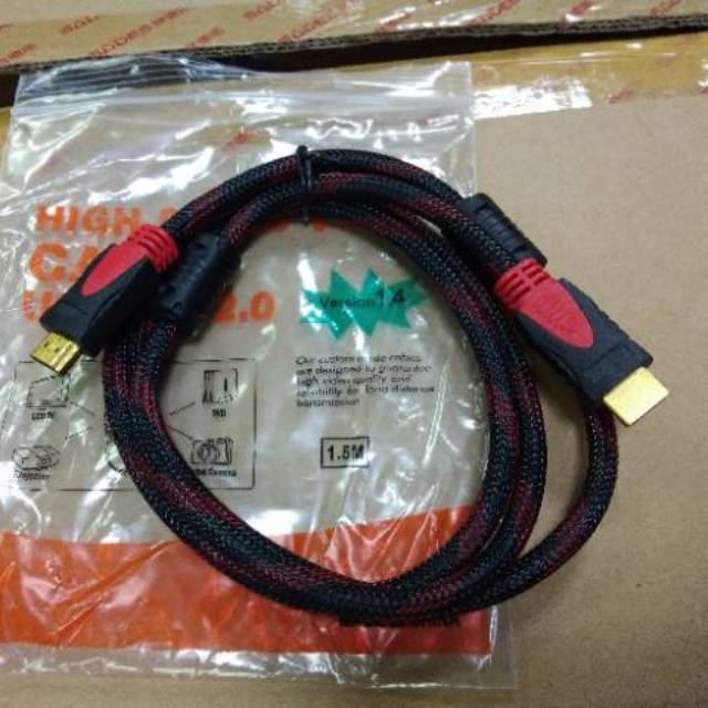 Kabel HDMI 1,5Meter Jaring Gold Plated