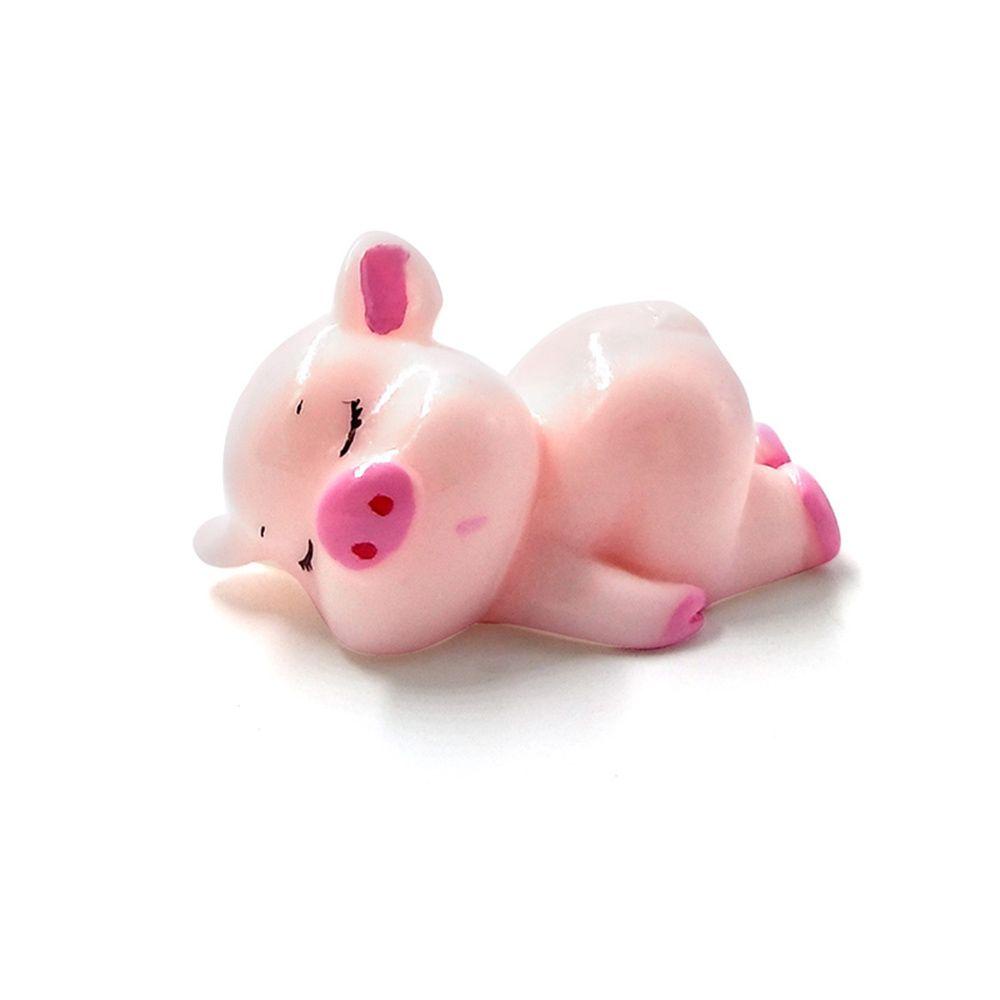 【 ELEGANT 】 Patung Resin Animal Craft Figure Aksesoris Home Decor Dekorasi Keluarga Babi Lucu