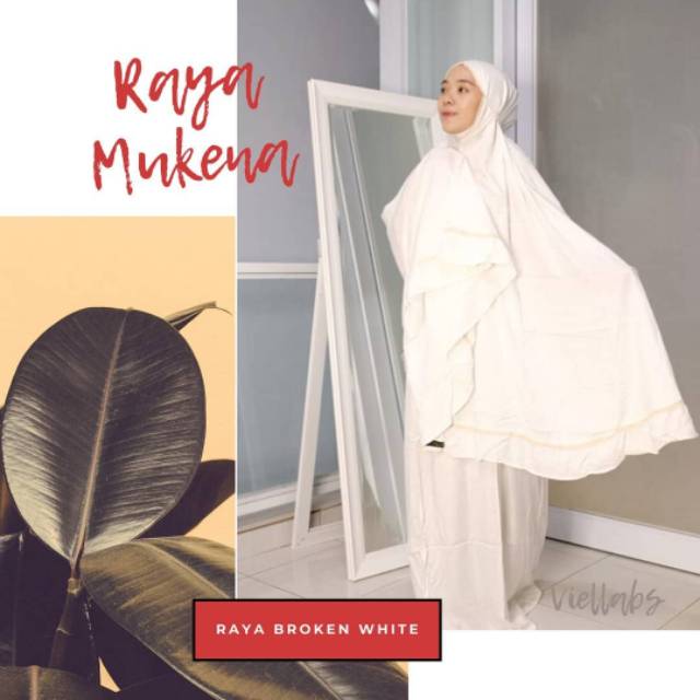 RAYA MUKENA BROKEN WHITE - KATUN RAYON PREMIUM - VIELLABS - MUKENA KATUN RAYON POLOS - MUKENA BALI