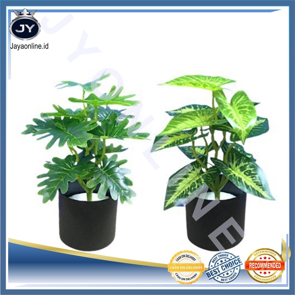 JY Pot32-33 Tanaman Hias Indoor Plastik Pot Bunga Artificial Daun Rambat Dekorasi Kering