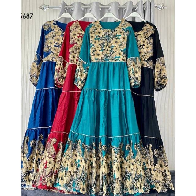 Gamis Bangkok dewasa  Maxi flawer bahan rayon super import