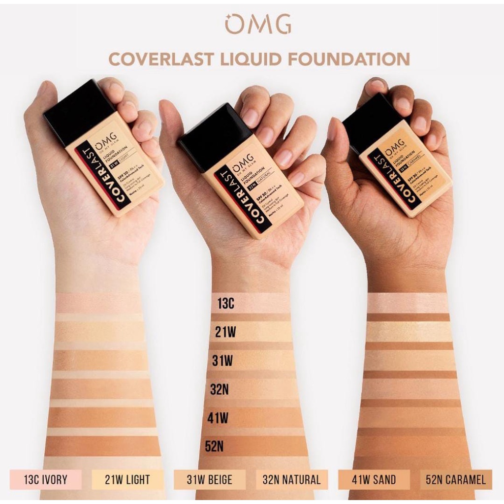 NEW!! OMG Oh My Glam Coverlast Liquid Foundation 25ml