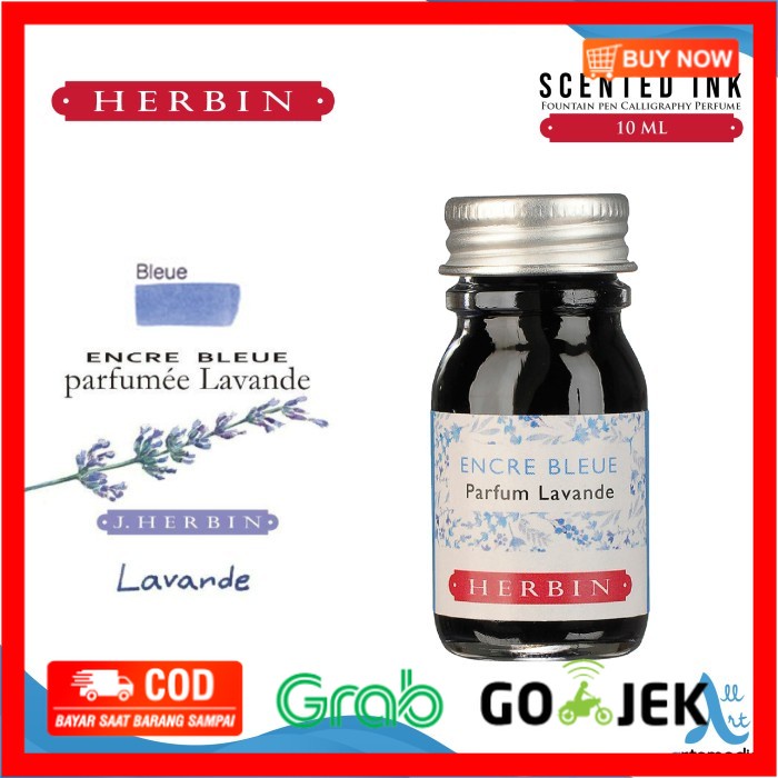 

(BISA COD) Tinta Kaligrafi Herbin Scented Ink Fountain Pen Calligraphy Perfume - 10ml LAVENDER