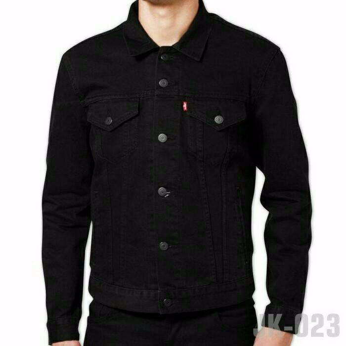 DISKON# jaket jeans pria hitam / jaket levis / jaket jeans
