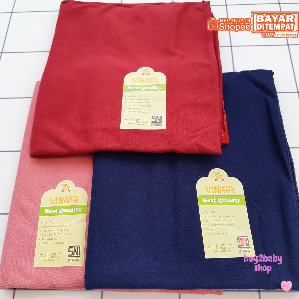 Bedong bayi bahan premium 3 warna eksklusif halus lembut VINATA kemasan baru isi 3 PCS