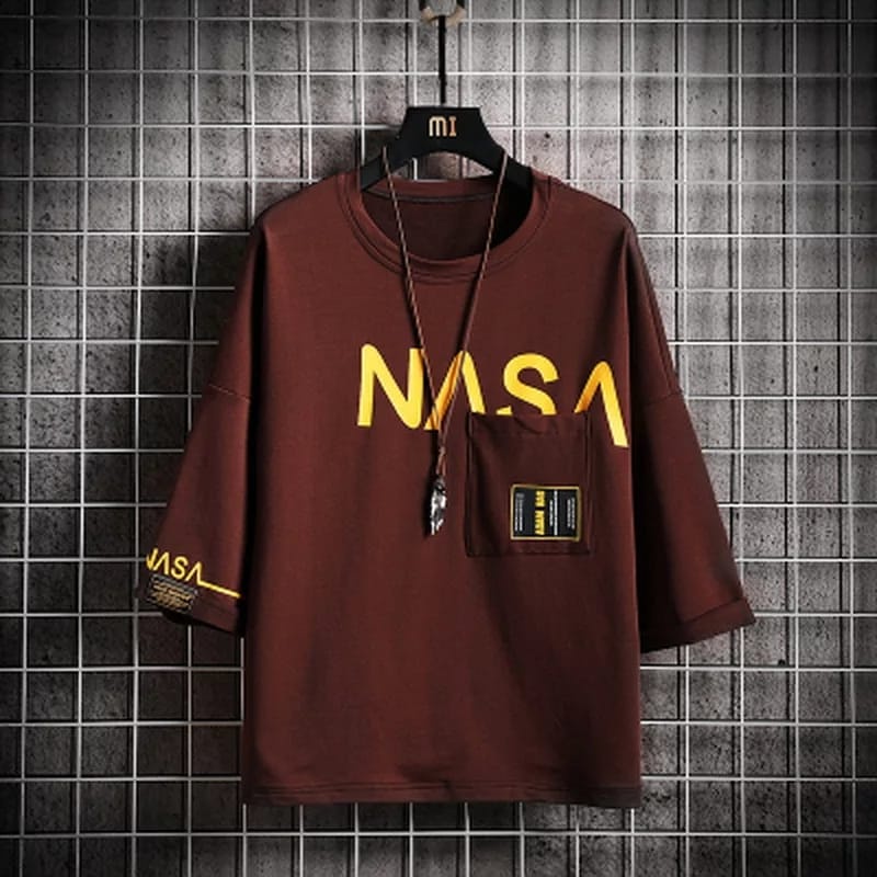 KIYOWO Baju Pakaian Atasan Kaos Distro Pria NASA Lengan Pendek