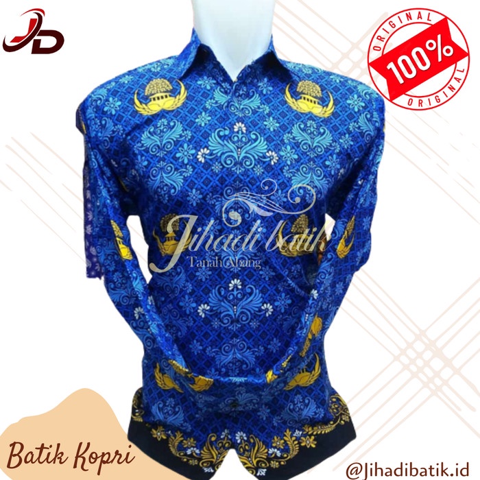 TERMURAH- BAJU KORPRI TERBARU 2022 BATIK PRIA "NON FURING" KOPRI - L