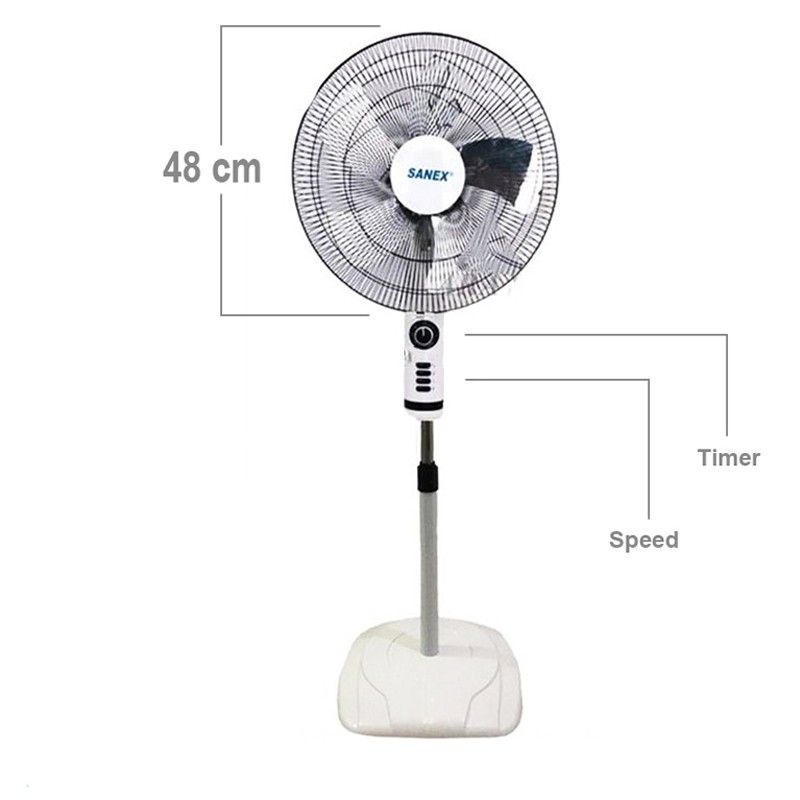 Kipas Angin Berdiri / Stand Fan Sanex Jumbo Besi 18 inch  1898 / 1899 ( Baling Besi )