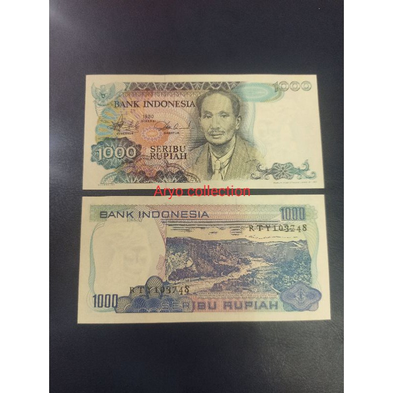 Uang kuno 1000 Sutomo 1980 Gress unc
