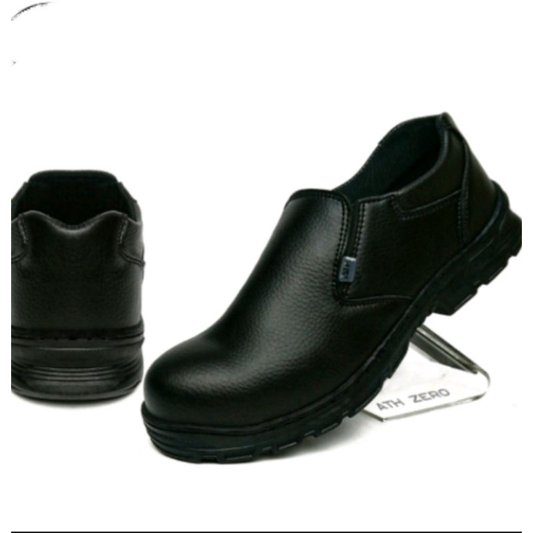 Sepatu Safety Slip On Septi Pria Ujung besi Septy Slop Selop  Kerja Lapangan Proyek Sepatu Safety Kulit Sapi Asli Slip On Original Septi Pria Ujung Besi Septy Slop Selop Kerja Lapangan Proyek Industri Sefti Shoes