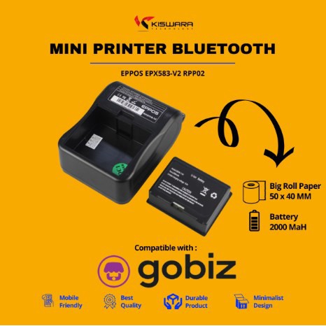 Mini Printer Bluetooth EPPOS EPX583-V2 RPP02 support GOBIZ