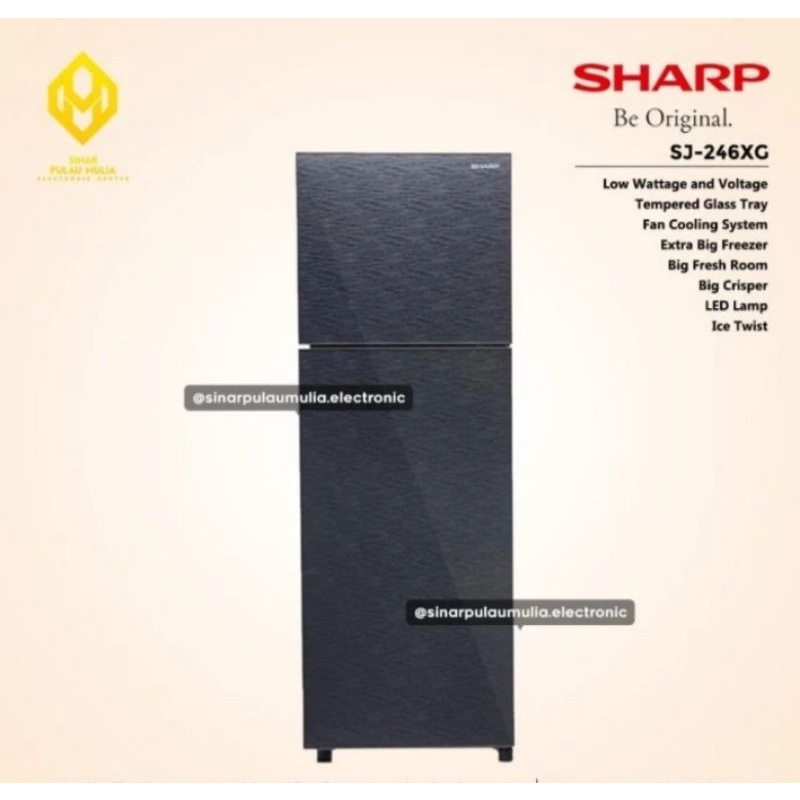 Sharp Kulkas 2 Pintu 205 Liter - SJ-246XG / SJ246XG / SJ 246 XG / SJ 246XG / SJ246 XG